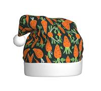 Kycvds Happy Carrot Seamless Pattern Santa Hat Holiday For Adults Unisex Velvet Comfort Extra Thicken Hat For New Year