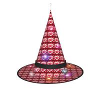 Kycvds Happy Valentine'S Day Halloween Witch Hats Are Decorated With Lights, Which Decorate Large Halloween Party Supplies.