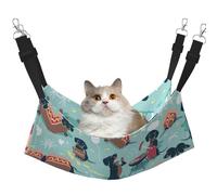Kycvds Hot Dogs and Lemonade Adjustable Cat Hammock for Small Pets