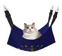 Kycvds Indiana State Flag Cat Hammock Bed for Cage Adjustable Hanging,Sleeping Resting Pad for Small Pet