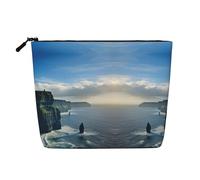 Kycvds Ireland Outdoors County Clare The Cliffs Small Cosmetic Bag Travel Accessories Storage Bag Cosmetic Box Birthday Gift Christmas Gift Beautiful, Black, One Size