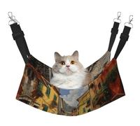 Kycvds Italian Street Cat Hammock Cage Bed Adjustable Hanging Headrest Pad for Small Animals