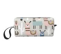Kycvds Llama Cactus Print Zippered Organizer Bag, Travel Storage Case, Portable Cosmetic Pouch for Cosmetics, Toiletries