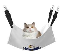 Kycvds Massachusetts State Flag Cat Hammock Bed for Cage Adjustable Hanging,Sleeping Resting Pad for Small Pet