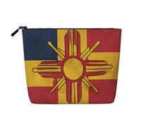 Kycvds New Mexico Simple Flag Map Small Cosmetic Bag Travel Accessories Storage Bag Cosmetic Box Birthday Gift Christmas Gift Beautiful, Black, One Size