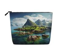Kycvds Norway Islands Small Cosmetic Bag Travel Accessories Storage Bag Cosmetic Box Birthday Gift Christmas Gift Beautiful, Black, One Size
