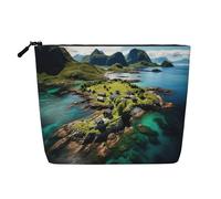 Kycvds Norway Islands Small Cosmetic Bag Travel Accessories Storage Bag Cosmetic Box Birthday Gift Christmas Gift Beautiful, Black, One Size