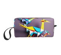 Kycvds Origami Multicolor Papercraft Cranes 1 Print Zippered Organizer Bag, Travel Storage Case, Portable Cosmetic Pouch for Cosmetics, Toiletries