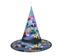 Kycvds Origami Multicolor Papercraft Cranes Halloween Witch Hats Are Decorated With Lights, Which Decorate Large Halloween Party Supplies.