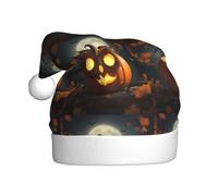Kycvds Owl Pumpkin Happy Halloween Santa Hat Holiday For Adults Unisex Velvet Comfort Extra Thicken Hat For New Year