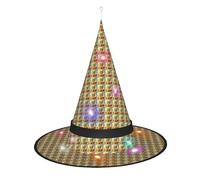 Kycvds Pineapple Painting Halloween Witch Hats Are Decorated With Lights, Which Decorate Large Halloween Party Supplies.