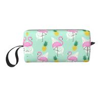 Kycvds pink flamingo pineapples Print Zippered Organizer Bag, Travel Storage Case, Portable Cosmetic Pouch for Cosmetics, Toiletries