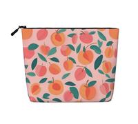 Kycvds Pink Peach Pattern Seamless Pattern Small Cosmetic Bag Travel Accessories Storage Bag Cosmetic Box Birthday Gift Christmas Gift Beautiful, Black, One Size