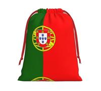 Kycvds Portuguese Flag Printing Drawstring Gift Bag With Red Ribbon Closure,11.8 X 15.8 Inch For Christmas For Adults Festival Use