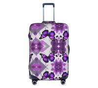 Kycvds Purple Butterfly And Flower 1 The Trunk Lid Is Suitable For 18-32 Inch Luggage. Customized Trunk Lid Personalized Luggage., White, Large