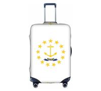 Kycvds Rhode Island State Flag Printing Suitcase Cover, Stretchable Suitcase Cover For Travel Business, Fixing Buckle,Handle Holes, White, XL