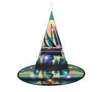 Kycvds Sailboat Ship Landscape Halloween Witch Hats Are Decorated With Lights, Which Decorate Large Halloween Party Supplies.