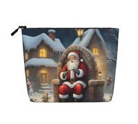 Kycvds Santa Claus Snow Secenry Small Cosmetic Bag Travel Accessories Storage Bag Cosmetic Box Birthday Gift Christmas Gift Beautiful, Black, One Size