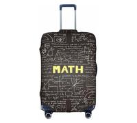 Kycvds School Math Printing Suitcase Cover, Stretchable Suitcase Cover For Travel Business, Fixing Buckle,Handle Holes, White, L