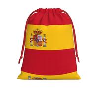 Kycvds Spanish Flag Printing Drawstring Gift Bag With Red Ribbon Closure,15.8x20.9 In For Christmas For Adults Festival Use