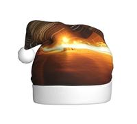 Kycvds Stars Santa Hat Holiday For Adults Unisex Velvet Comfort Extra Thicken Hat For New Year