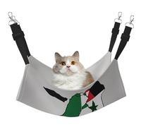 Kycvds State of Palestine Flag Map02 Cat Hammock Bed for Cage Adjustable Hanging,Sleeping Resting Pad for Small Pet