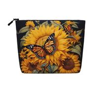 Kycvds Sunflower Butterfly Small Cosmetic Bag Travel Accessories Storage Bag Cosmetic Box Birthday Gift Christmas Gift Beautiful, Black, One Size
