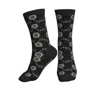 Kycvds Supernatural Symbols Black Socks Cotton Athletic Sports Running Retro Cute Matching Crew Socks With Combed Cotton, 3 Black, One Size