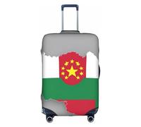 Kycvds Tajikistan Flag Map With Circle Stars Luggage Cover Suitcaseprotector Fits 18-32 Inch Luggage Custom Luggage Cover Personalized Suitcase