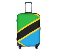 Kycvds Tanzania Flag Printing Suitcase Cover, Stretchable Suitcase Cover For Travel Business, Fixing Buckle,Handle Holes, White, L