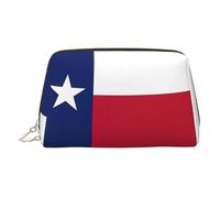 Kycvds Texas State Flag Toiletry Cosmetics Bag, Portable Travel Cosmetic Makeup Bag,Pvc Leather,With Compartments, Gold, One Size