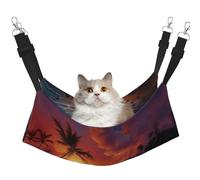 Kycvds Tropical Sunset Cat Hammock for Adjustable Cage Sleeping and Resting for Small Pets