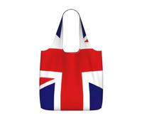 Kycvds UK Flag Printed Reusable Grocery Tote Bag, Foldable Shopping Bag 25L, Lightweight for Travel Daily Use