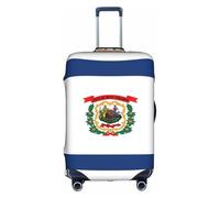 Kycvds West Virginia State Flag Printing Suitcase Cover, Stretchable Suitcase Cover For Travel Business, Fixing Buckle,Handle Holes, White, L