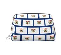 Kycvds West Virginia State Flag Toiletry Cosmetics Bag, Portable Travel Cosmetic Makeup Bag,Pvc Leather,With Compartments, Silver, One Size