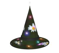 Kycvds Wild White Daisy Flower Halloween Witch Hats Are Decorated With Lights, Which Decorate Large Halloween Party Supplies.