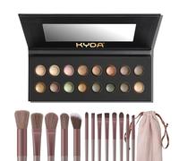 KYDA 16 Colors Baked Eyeshadow Earth Palette Kit, Neutral Earthy Tones Baked Powder Palette, Matte & Shimmer Finish, Rich Buildable Pigments, Soft Blendable Creamy with 13Pcs Brushes