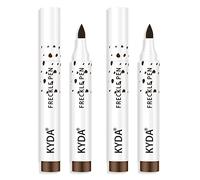 KYDA 2 Pcs Freckle Pen, Natural Lifelike Freckle Magic Color, Waterproof Longlasting Soft Dot Pen, for Natural Effortless Sunkissed Makeup - Light Brown