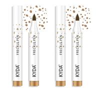 KYDA 2 Pcs Freckle Pen,Natural Lifelike Freckle Makeup Pen, Waterproof Longlasting Soft Dot Sopt for Natural Effortless Sunkissed Makeup-Light Brown