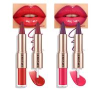 KYDA 2pcs Dual-Ended Lip Combo, 2-in-1 Brown Lip Liner and Lipstick Kit, Moisturizing High Shine Gloss, Matte Lips Liner with Plumping Lips Gloss for Women, Lasting Waterproof Lipstick Makeup, 07+08