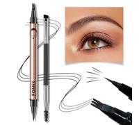 KYDA 3 Dots Liquid Eyebrow Pencil, Grey Brown, Tattoo Brow Tint, Define Natural Brow with Soft Slim Tips, Brow Definer Pen, Dot-by-Dot Application, Lasting Quick Dry Formula
