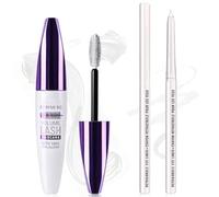 KYDA 5D Mascara and Eyeliner Gel Set, Colored Mascara for Women-White