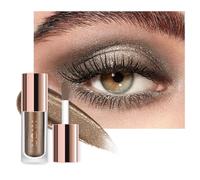 KYDA Liquid Glitter Eyeshadow, High Pigment Bronze Gold Metallic Glittery Eyeshadow, Soft Lightweight Creamy Formula, One-Swipe Coverage, Long-wearing Crease-Resistant Eyes Glitter Makeup, 0.25oz