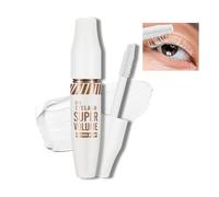 KYDA White Mascara Lash Primer, Waterproof Thick Fiber Mascara, Volumizing and Lengthening Charming Lashes, Care Lash primer, No Clumping, for Halloween, Christmas and parties Makeup
