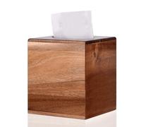KYDIFS Acacia Wood Tissue Box Cover - Square Holder With Slide-Out Bottom for Bathroom, Bedroom, Dinner Table, Office, Kitchen