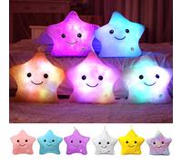 Kyduu Cuddly LED Cushion, LED Star Pillows, Light up pillow cushion, Star toy, Sensory toys for autism, Glo pals, Glow pals, Glowing Luminous Light Up Soft Flashing Light Cushions (White)