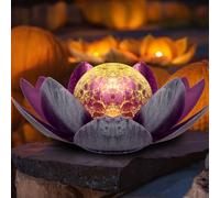 Kyduu Outdoor Decorations Lotus Light, Solar Lights Outdoor Garden Ornaments, LED Lotus Lamp Flower, Solar Garden Lights,for Yard Patio Pathway Decoration