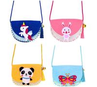 KYEDGC 4 Pack Sewing Kit, Handbag Sewing Kits for Beginners, Fun Educational Activities, Improve Motor Skills and Creativity, Fun DIY Educational Craft Gift