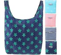 KYEDGC 4Pack Foldable Shopping Bag, Stylish and Sophisticated Portable Shopping Bags Foldable, Reusable Shopping Bags Foldable Travel Bags for Buying Fruits Vegetables, Household Outdoors