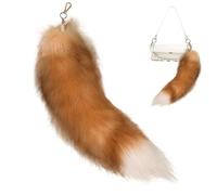 KYEDGC Fox Tail, 25-29cm (9.84-11.41 in) Furry Tail Realistic Fox Tail Keychain Soft Comfortable Therian Tail Accessory for Women Girl Keyring, Tail Keychain, Therian Gear for Handbag Backpack Cosplay